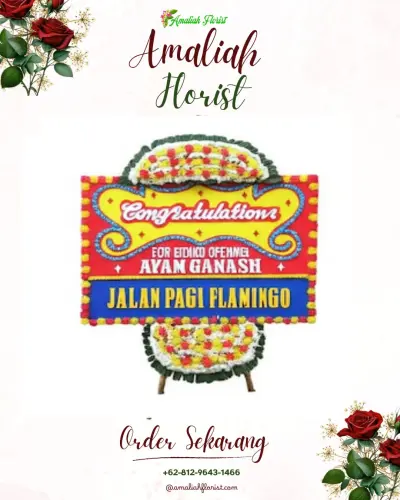 Bunga Papan Congratulation di Patok Beusi